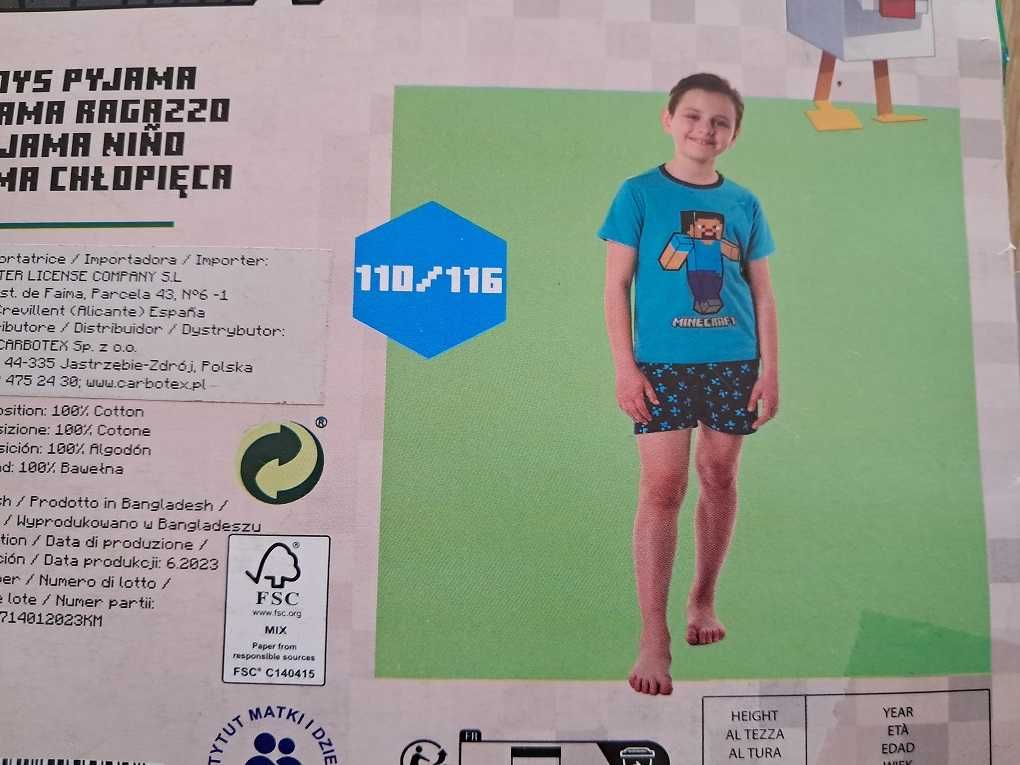 Piżama chłopięcia MINECRAFT 110-116 nowa