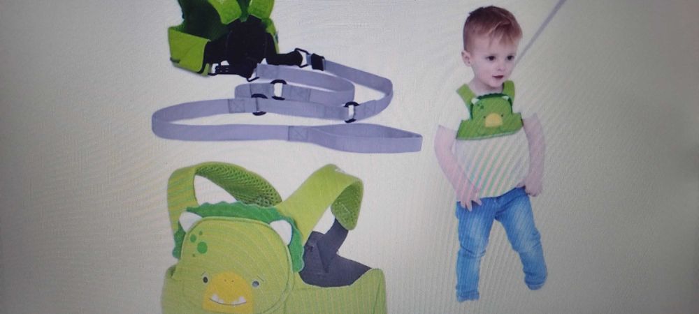 Szelki bezpieczeństwa DUDLEY marki TRUNKI w kolorze zielonym.