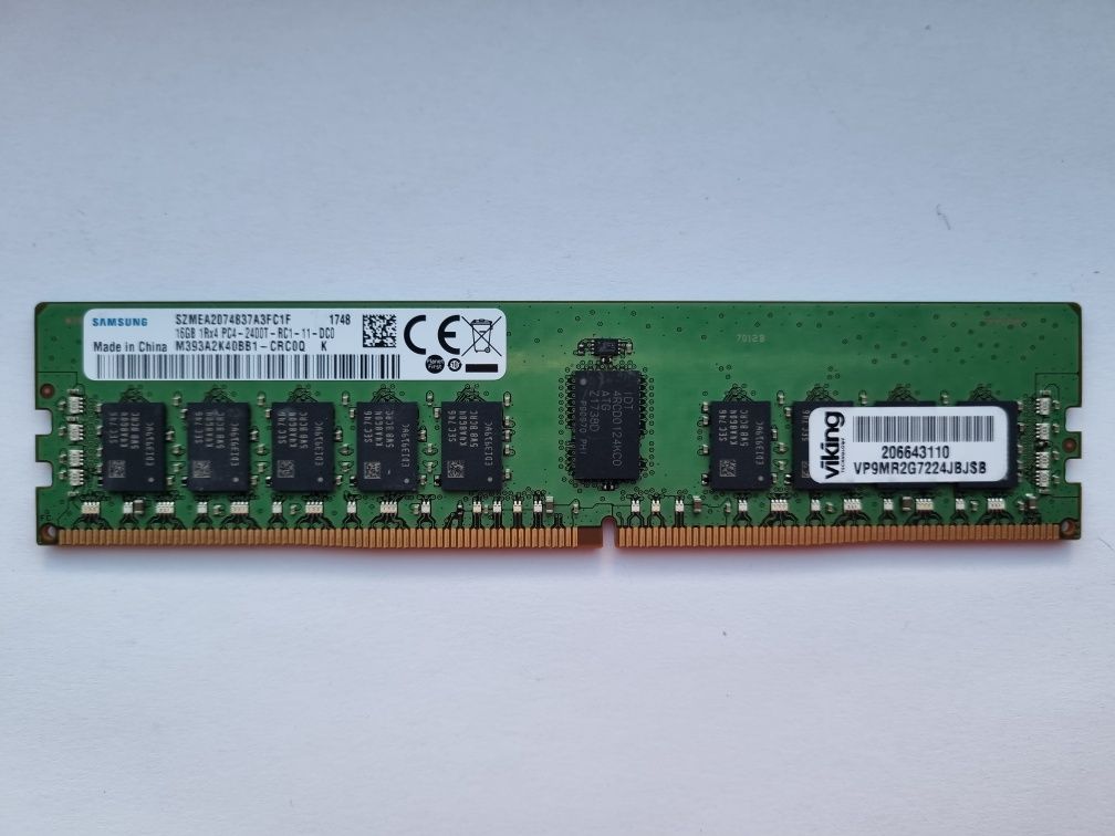 Серверная память DDR4 16Gb 1Rx4 PC4-2400T ECC REG