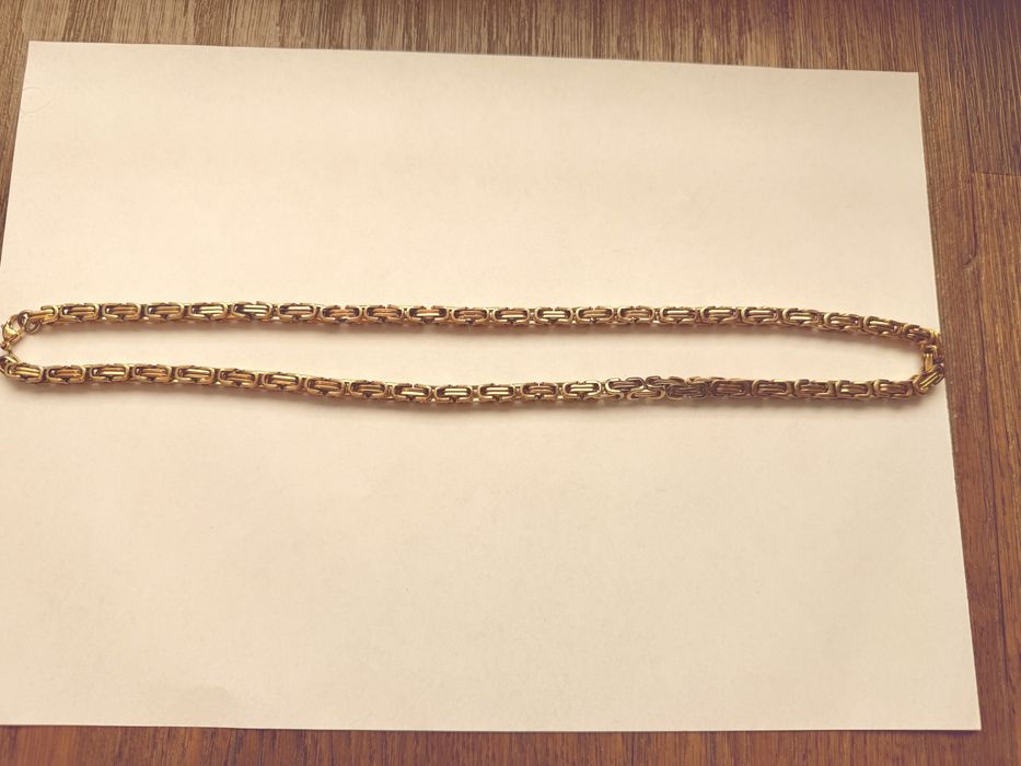 Łańcuszek złoty królewski splot ze stali szlachetnej/nierdzewnej 60cm