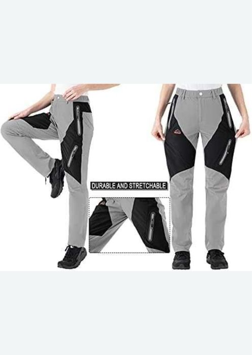 Damskie wodoodporne spodnie do chodzenia z kieszeniami na zamek, lekki