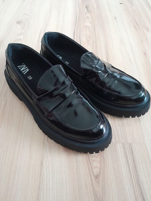 Buty czarne mokasyny Zara 39
