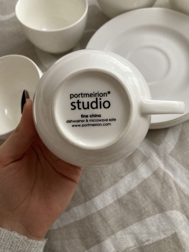 Komplet filiżanek i spodków do kawy i herbaty - Portmeirion Studio