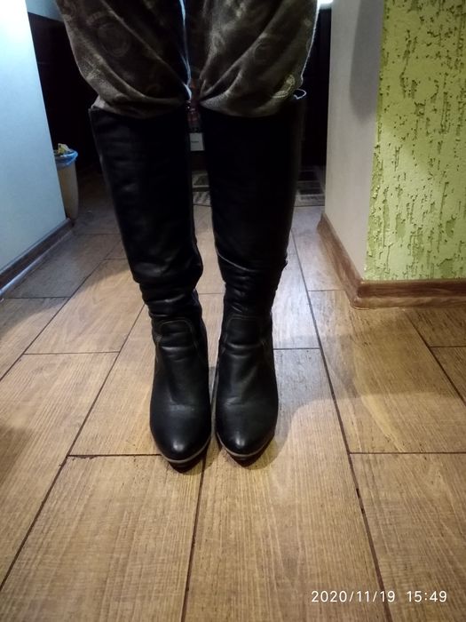 Сапоги жіночі, кожані 39 розмір