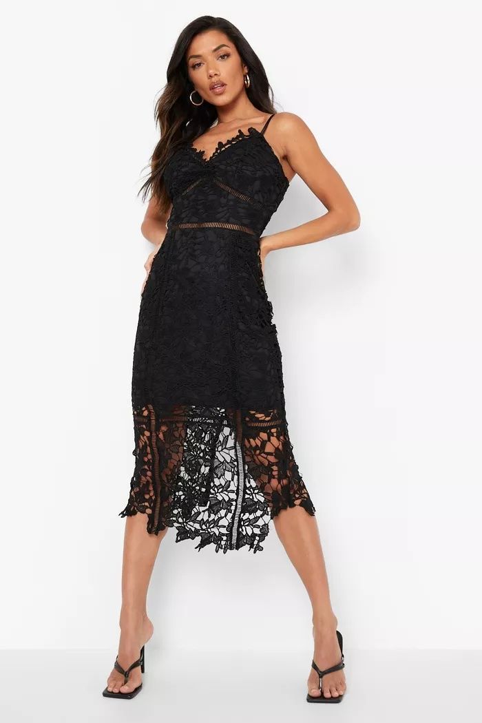 Boohoo кружевное миди платье