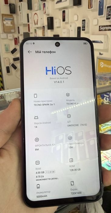 Tecno spark go 1 4/128 ідеальний стан