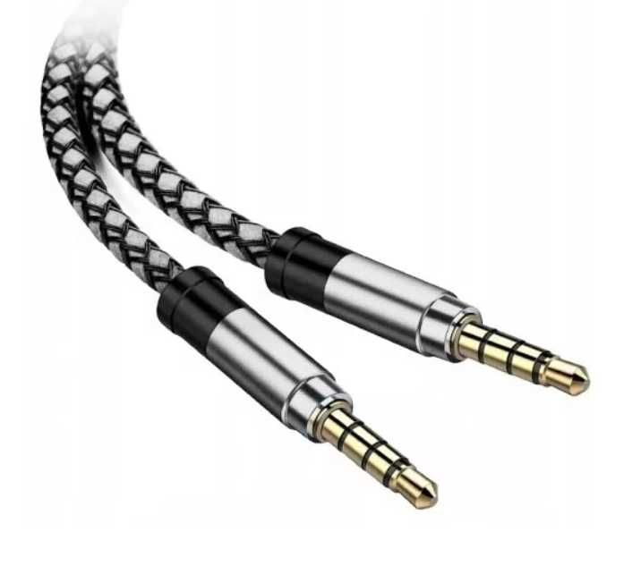 Mocny kabel AUX MINI JACK 1.5M 3.5 MM oplot audio