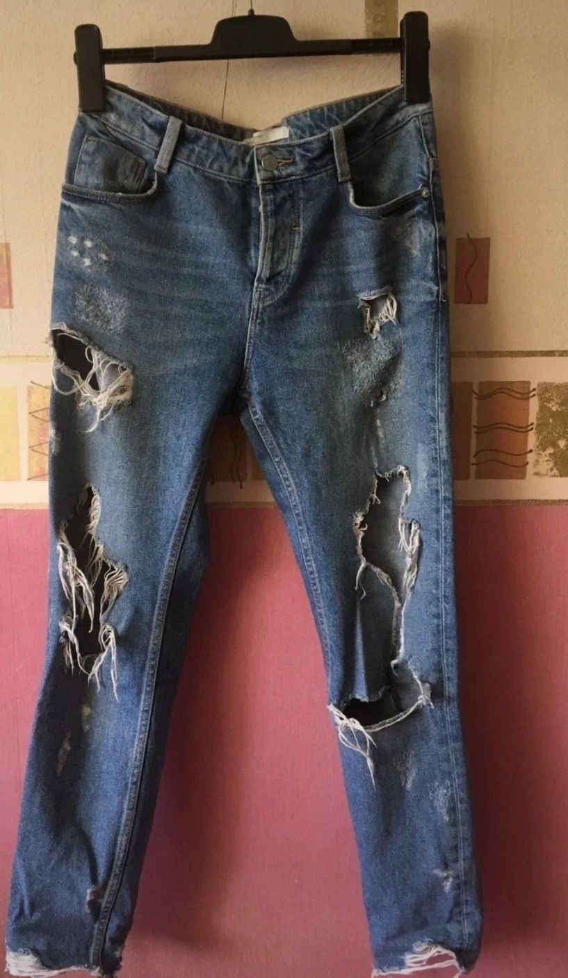 NOWE spodnie dżinsowe Ripped jeans boyfriend moimfit vintage ZARA xs/s