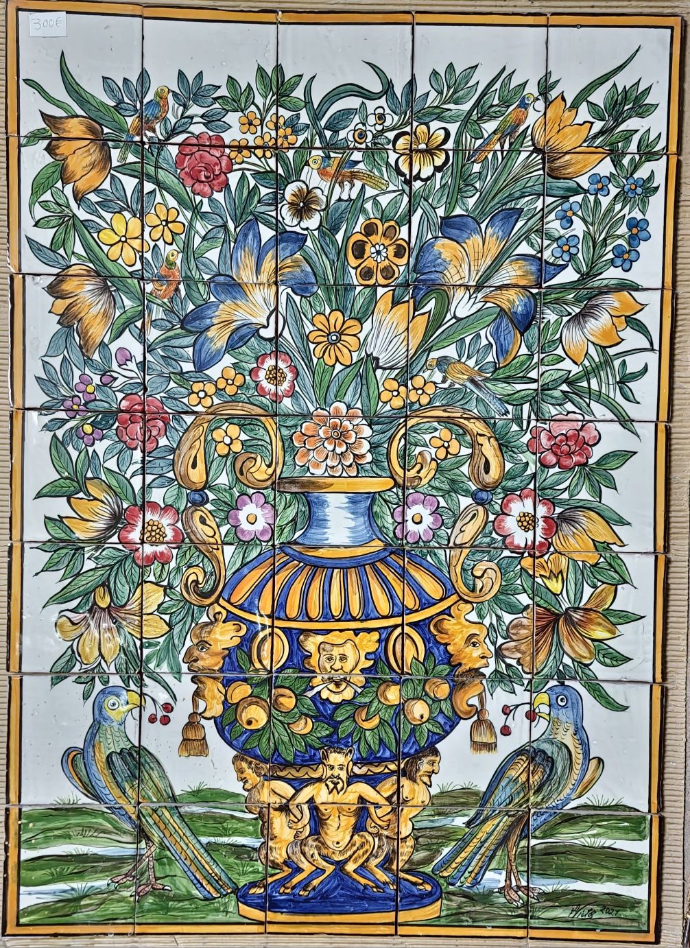 Painéis de azulejos pintados à mão