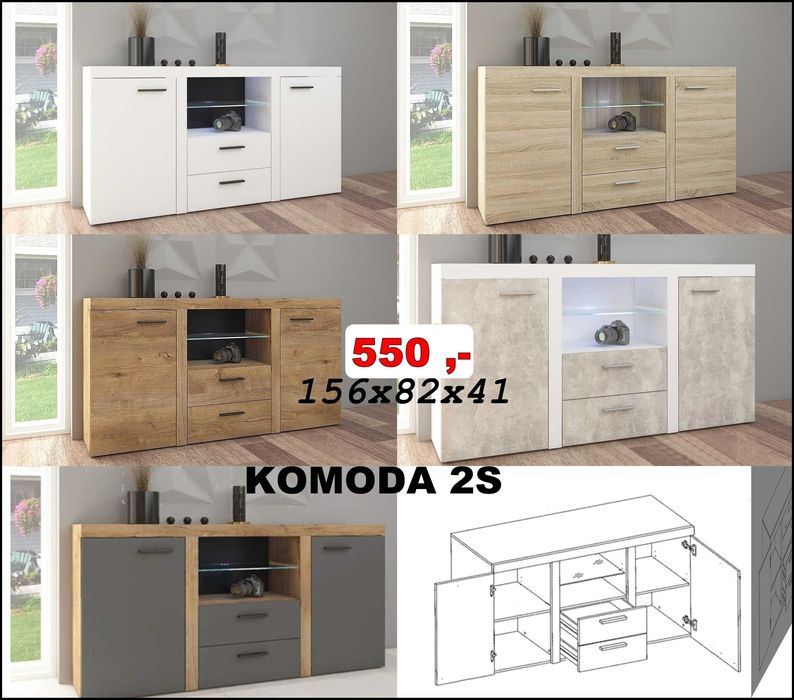 DUŻA Meblościanka Rumba XL 5 kolorów meble do pokoju salonu zestaw