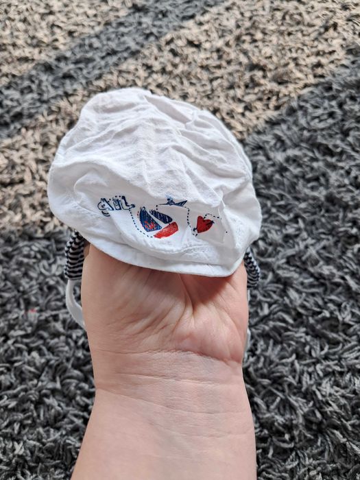 Czapeczko/kapelusik niemowlęcy chłopięcy stateczek Rebos