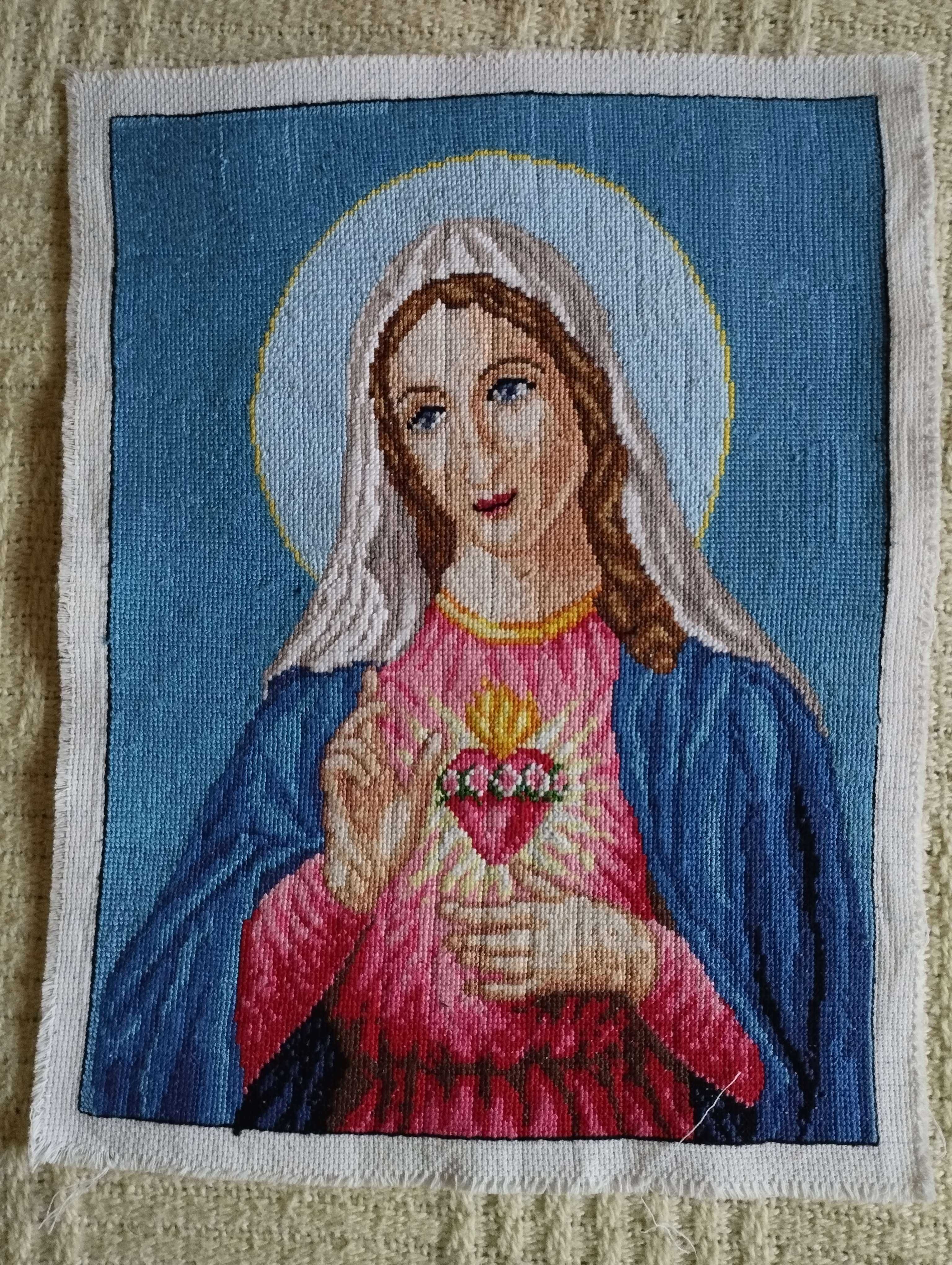 Obraz haftowany – Matka boska z otwartym sercem