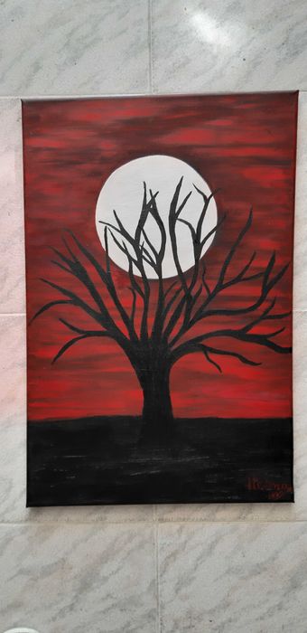 "Arvore ao Luar" acrílico sobre tela