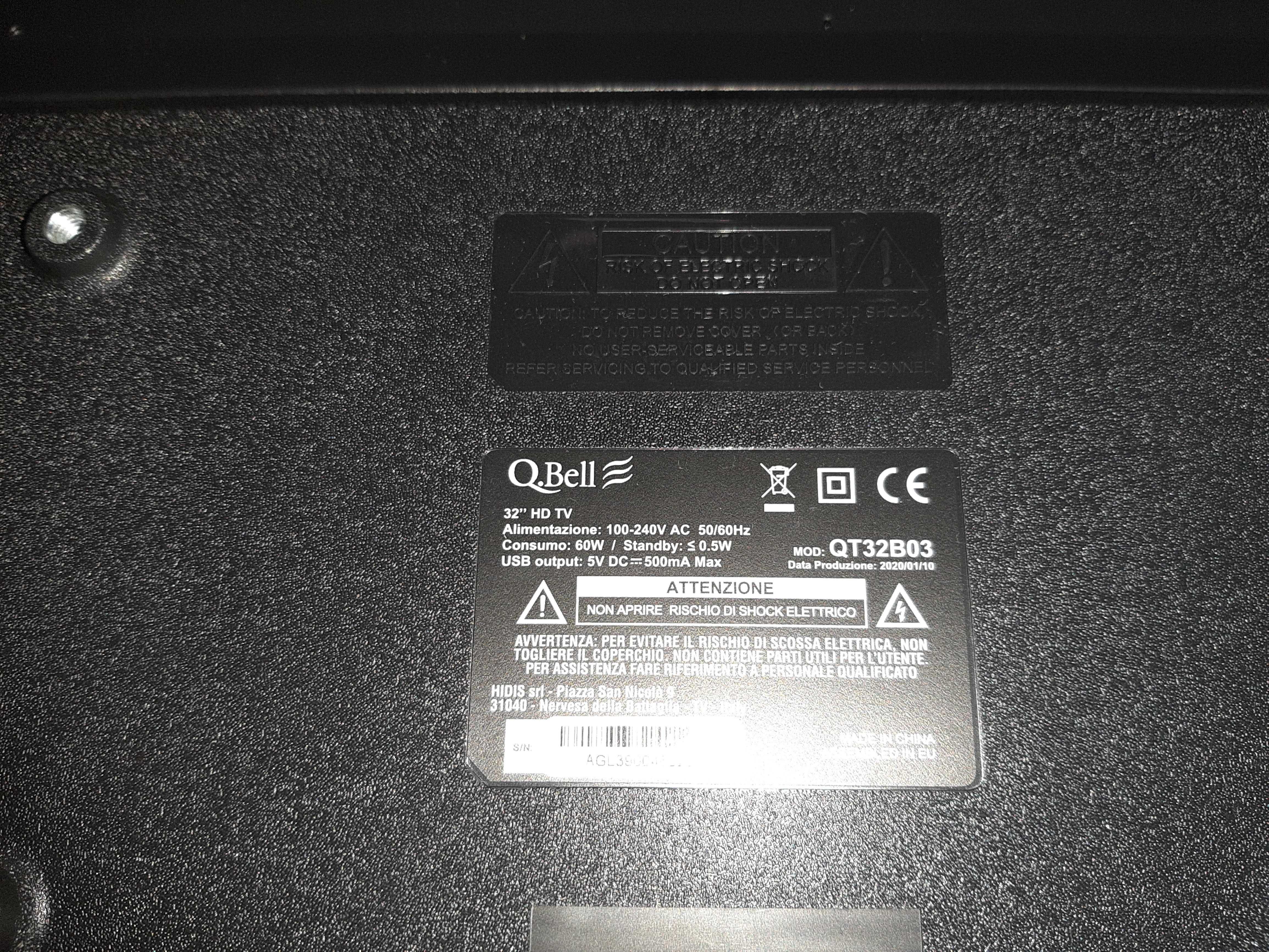 Телевизор Q.Bell QT32B03 32” HD READY DVB-T2/S2 HEVC MAIN 10