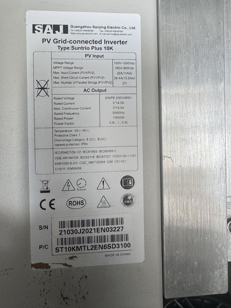 Flaownik Saj Suntrio Plus 10k- uszkodzony