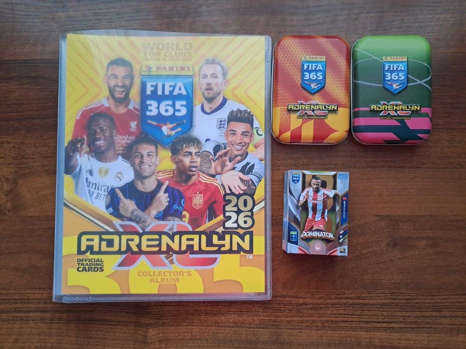 Panini Fifa 365,2026 Zestaw Nowy Album MAŁE Puste Puszki plus 60 kart