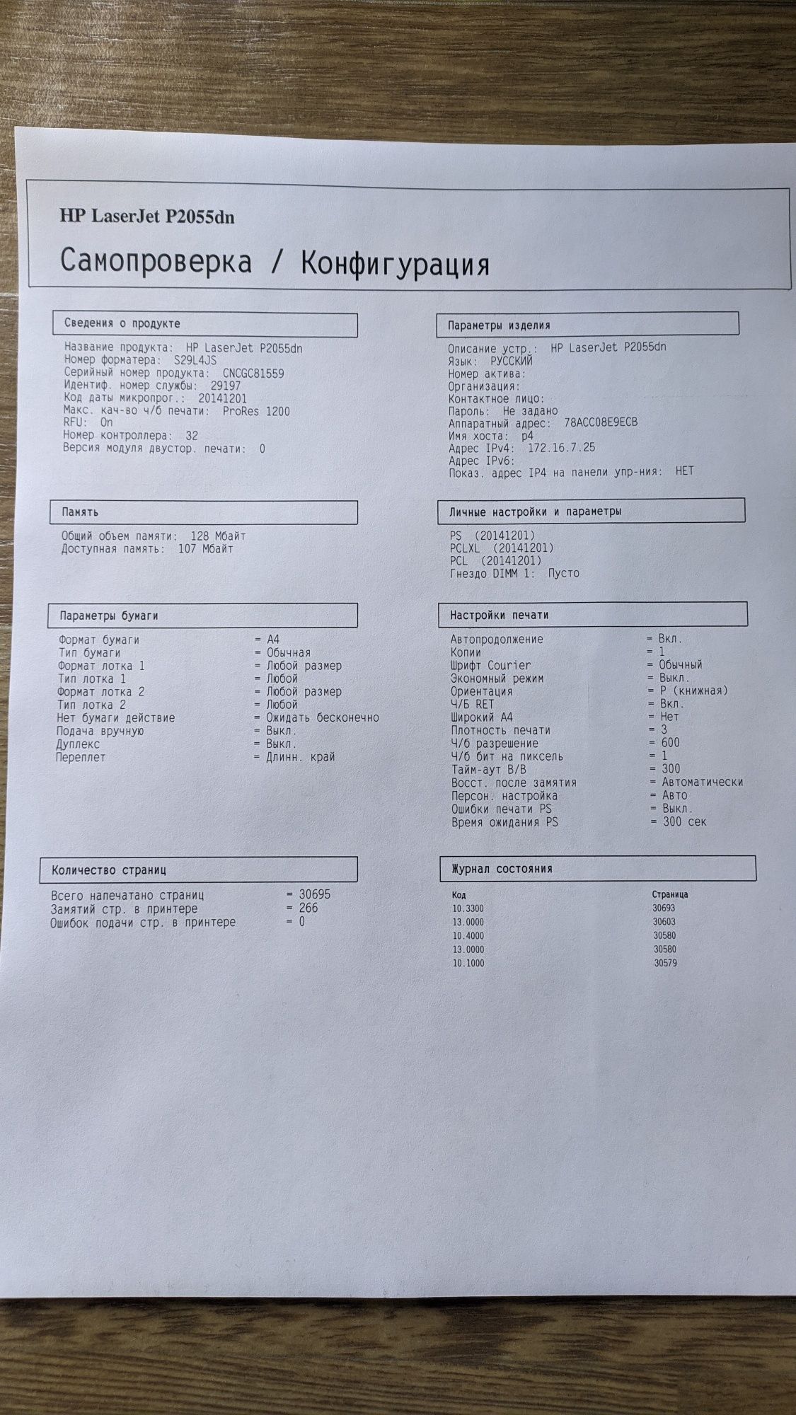 Плата форматування / форматор HP LJ P2055dn CC528-60001, мережева