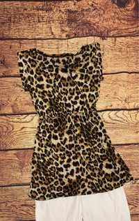 Женская леопардовая кофта туника платье Xs/S