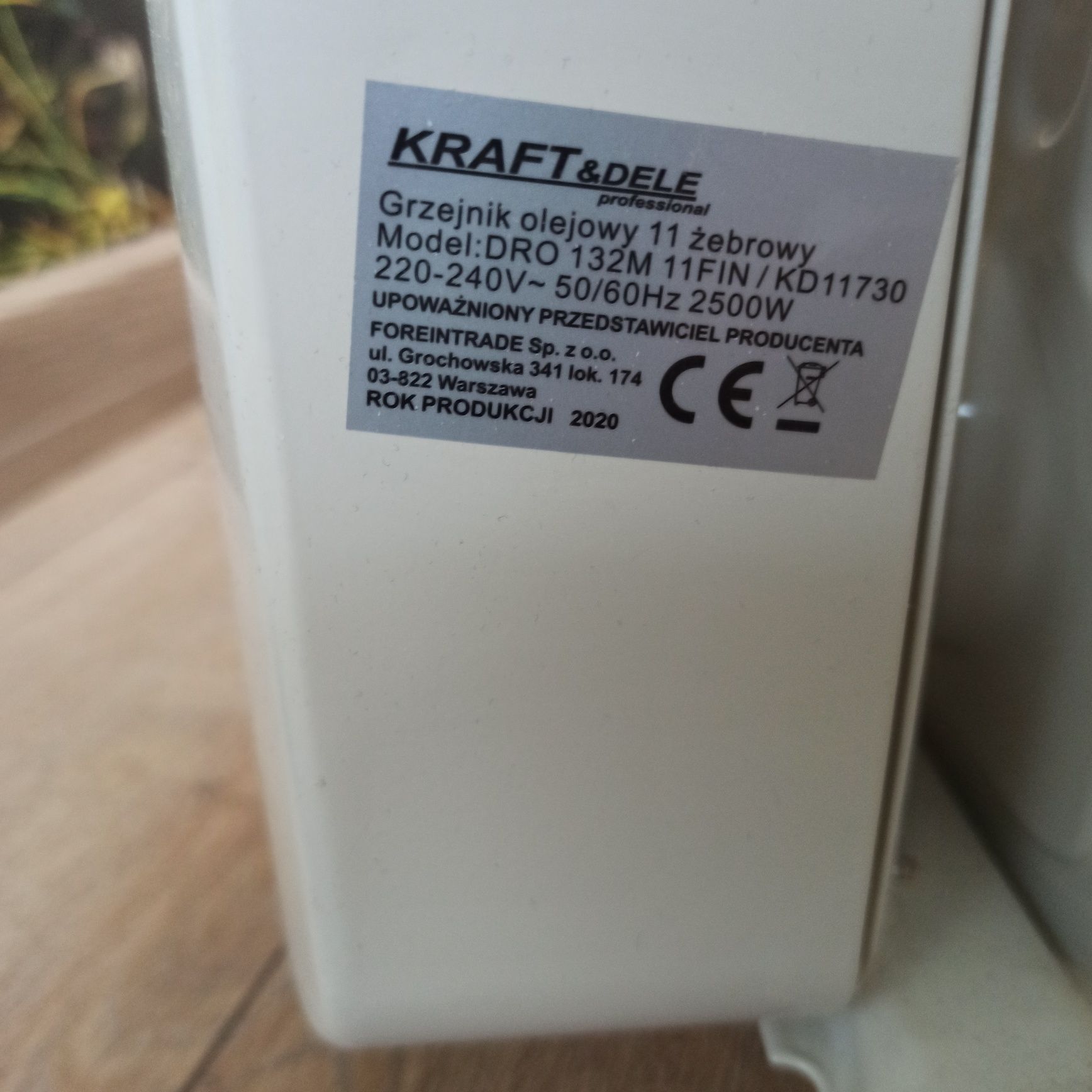Grzejnik olejowy 11 żeberkowy 2500 W