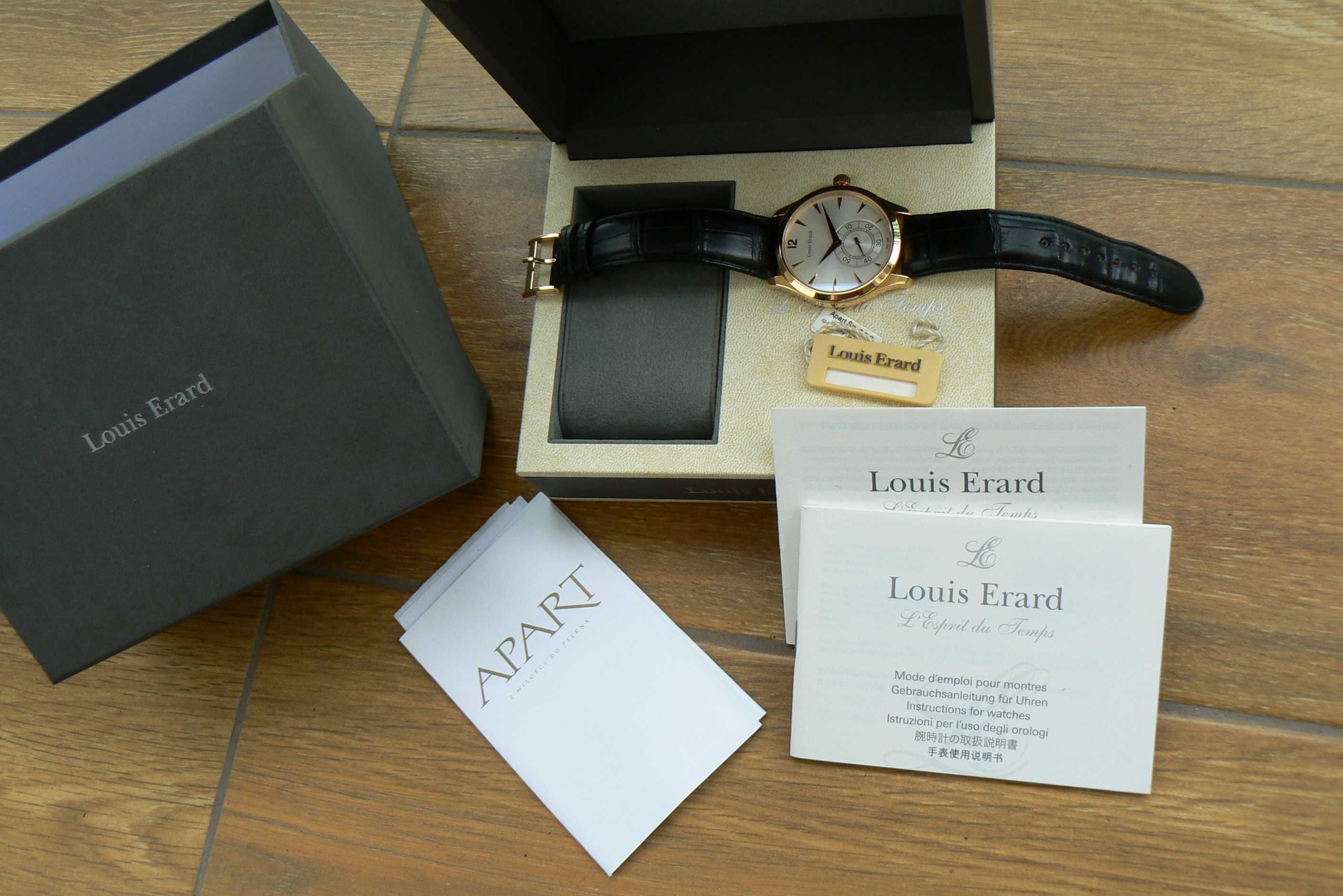 Louis Erard gold 18K złoto 750 złoty zegarek