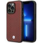 Etui BMW Leather Diamond Pattern MagSafe na iPhone 14 Pro - burgundowe