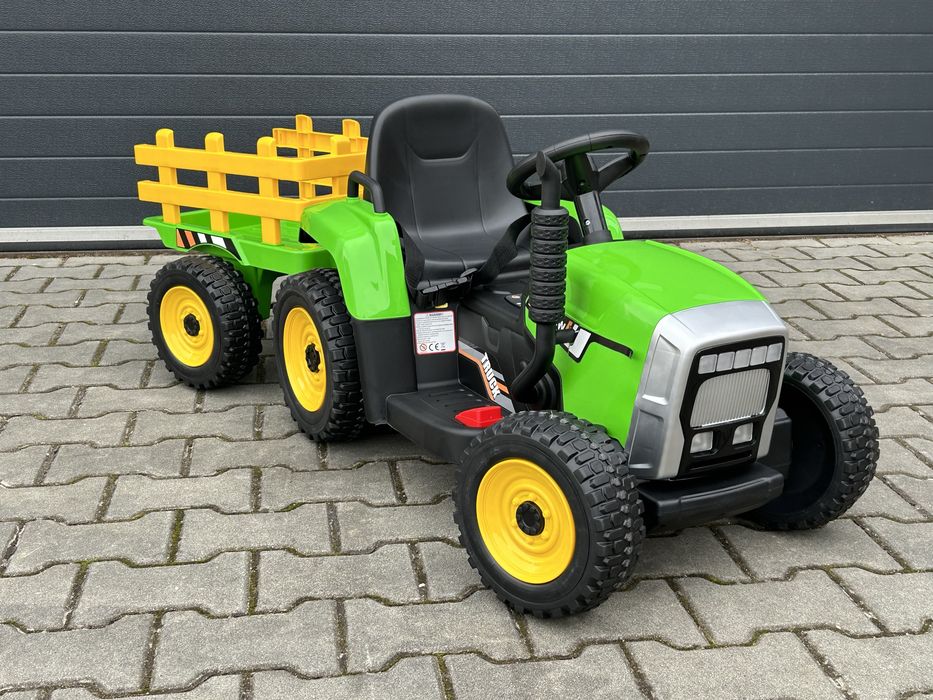 Traktor na akumulator z Przyczepką Pilot 137cm 12V Miękkie koła EVA