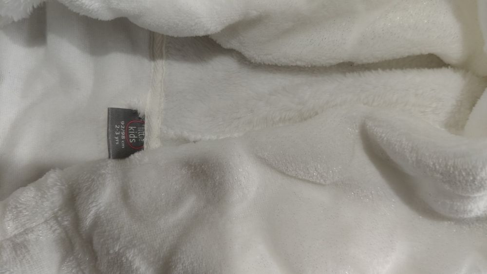 Szlafrok biały dla dziewczynki rozmiar 92/98