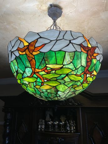 Lampa wisząca i kinkiet witrażowa Tiffany