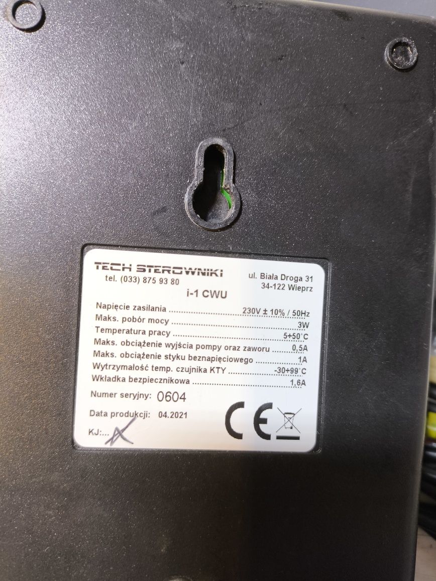 Tech i-1 CWU, sterownik zaworu mieszającego 3 drogowego, pompa cwu