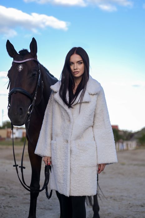 Дубленка белоснежная Натуральная Овчина