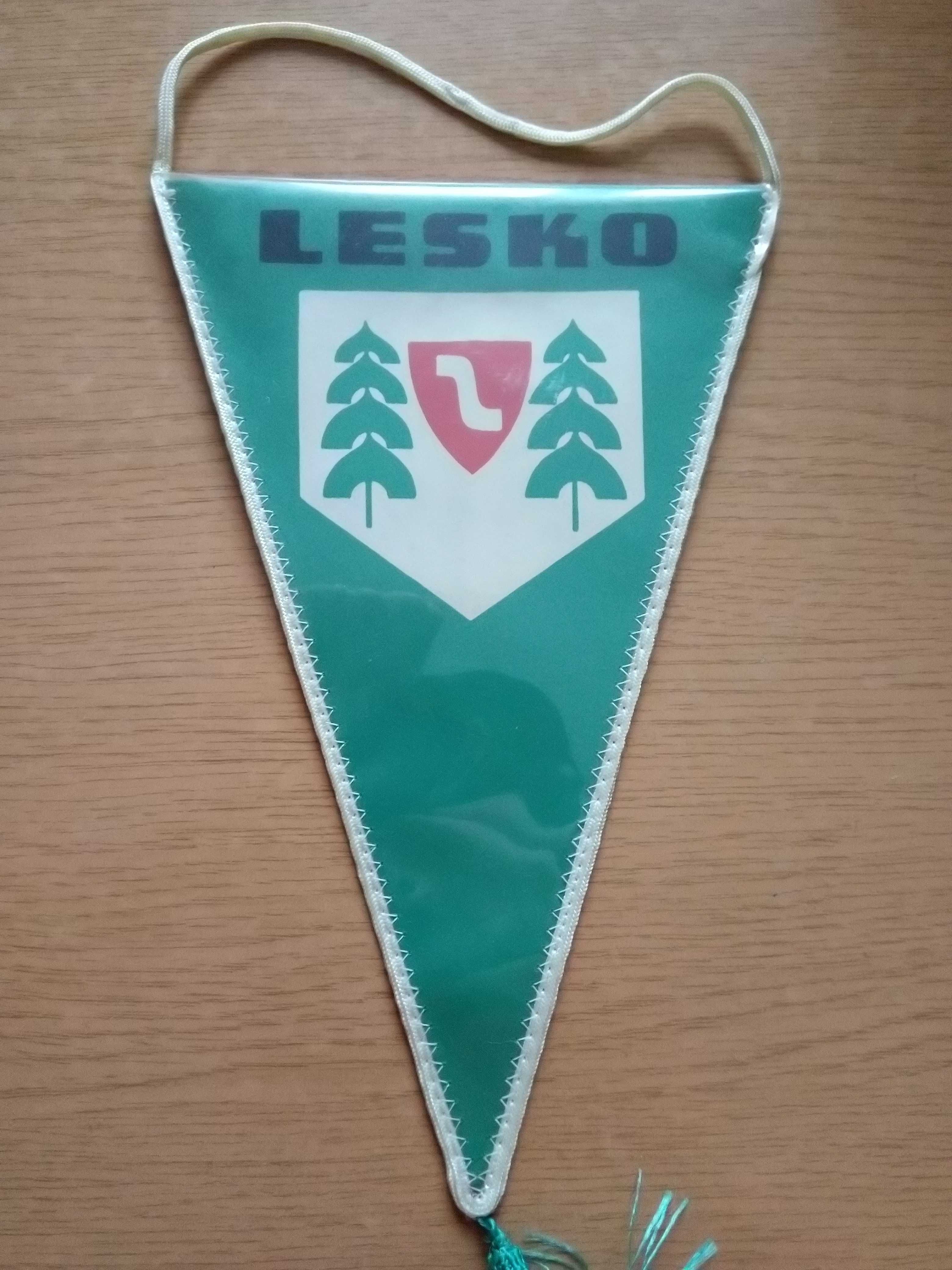 Proporczyk Lesko lata 80-te PRL godło orzeł bez korony
