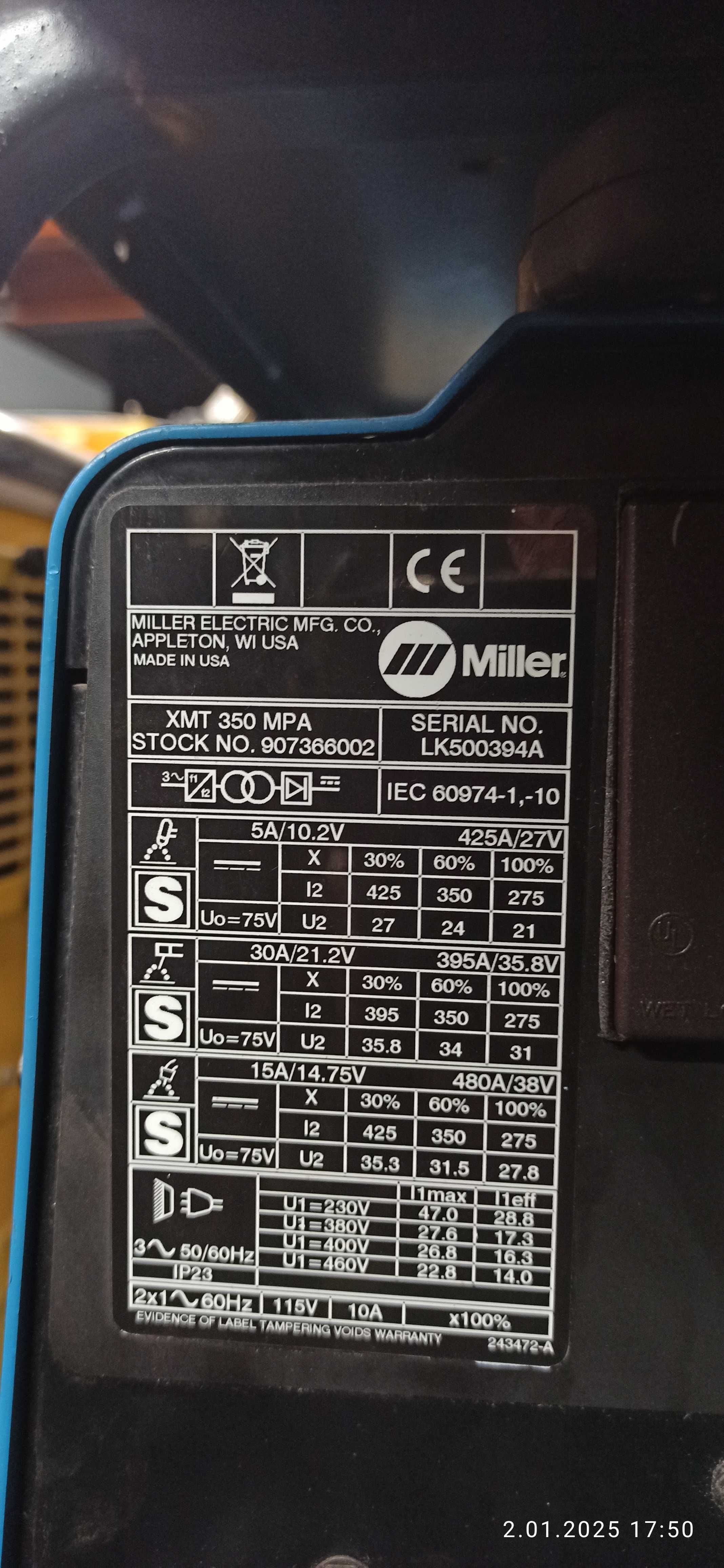 Spawarka Miller XMT 350 MPA