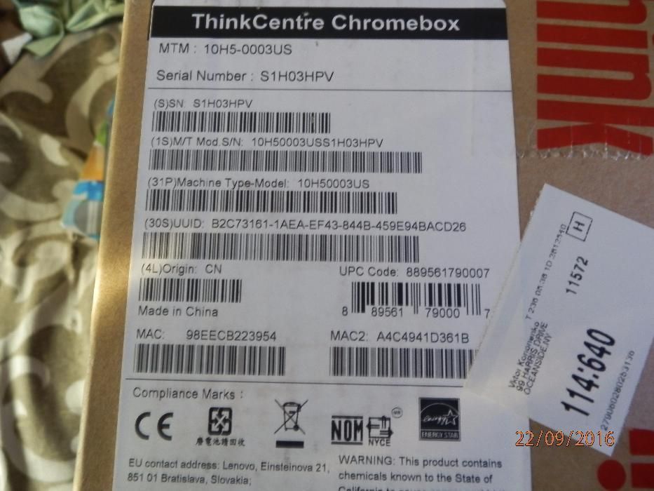 Продам Lenovo Thinkcentre 10h50003us Chromebox