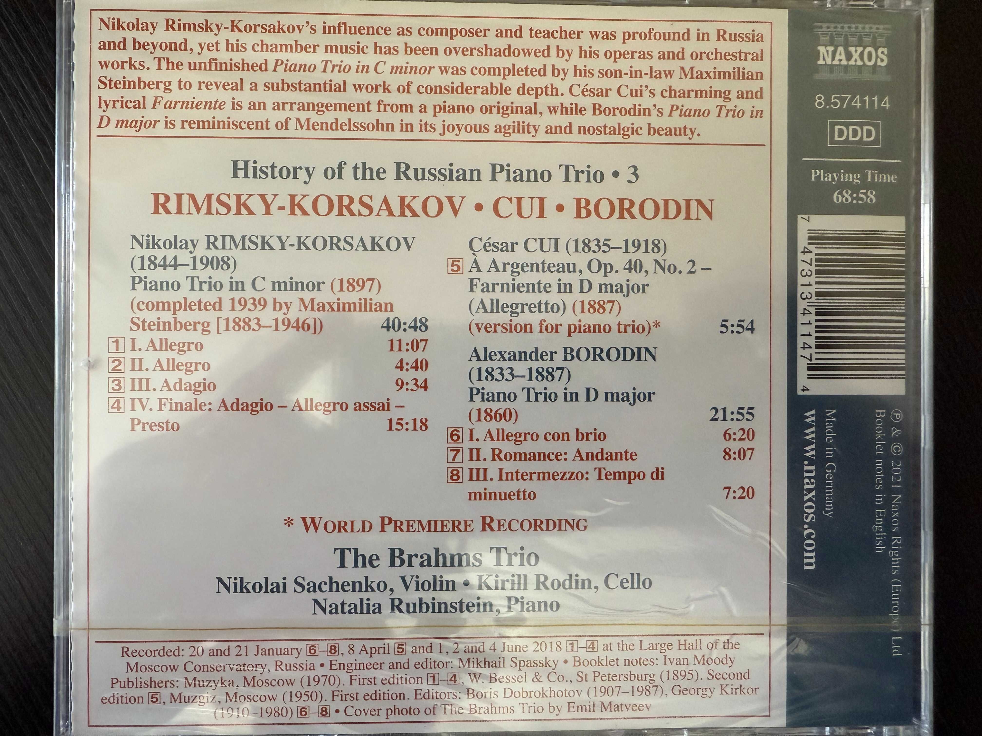 Rimsky-Korsakov, Cui, Borodin – History of the Russian Piano Trio - 3