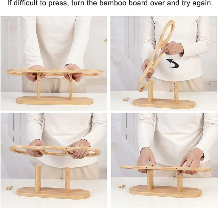 Podwyższone miski dla kota na bambusowym stojaku 757