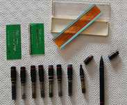 Canetas Rotring e escantilhões antigos