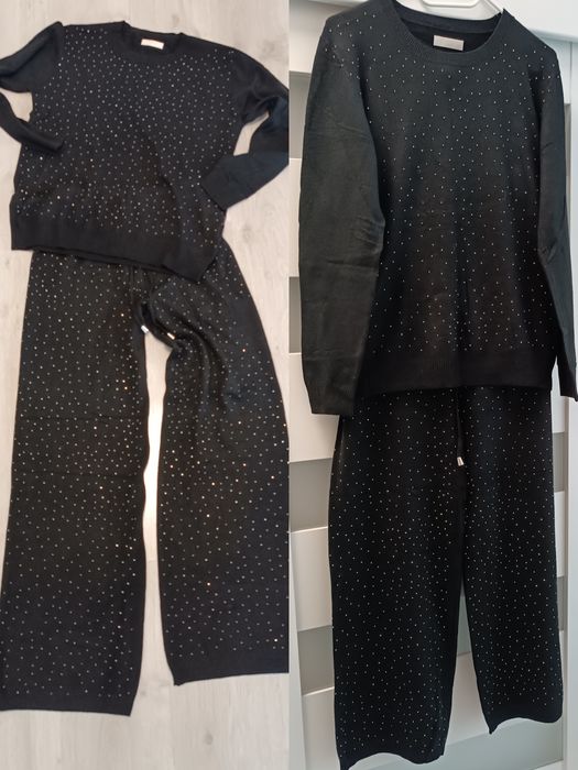 Dres damski cyrkonie blink blink dzianina uni na S M L XL/xxl