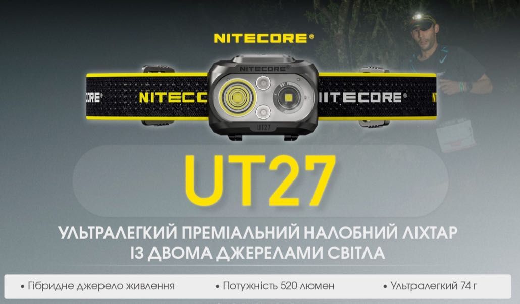 NITECORE UT27 Налобний ліхтар Гібрид Фонарик