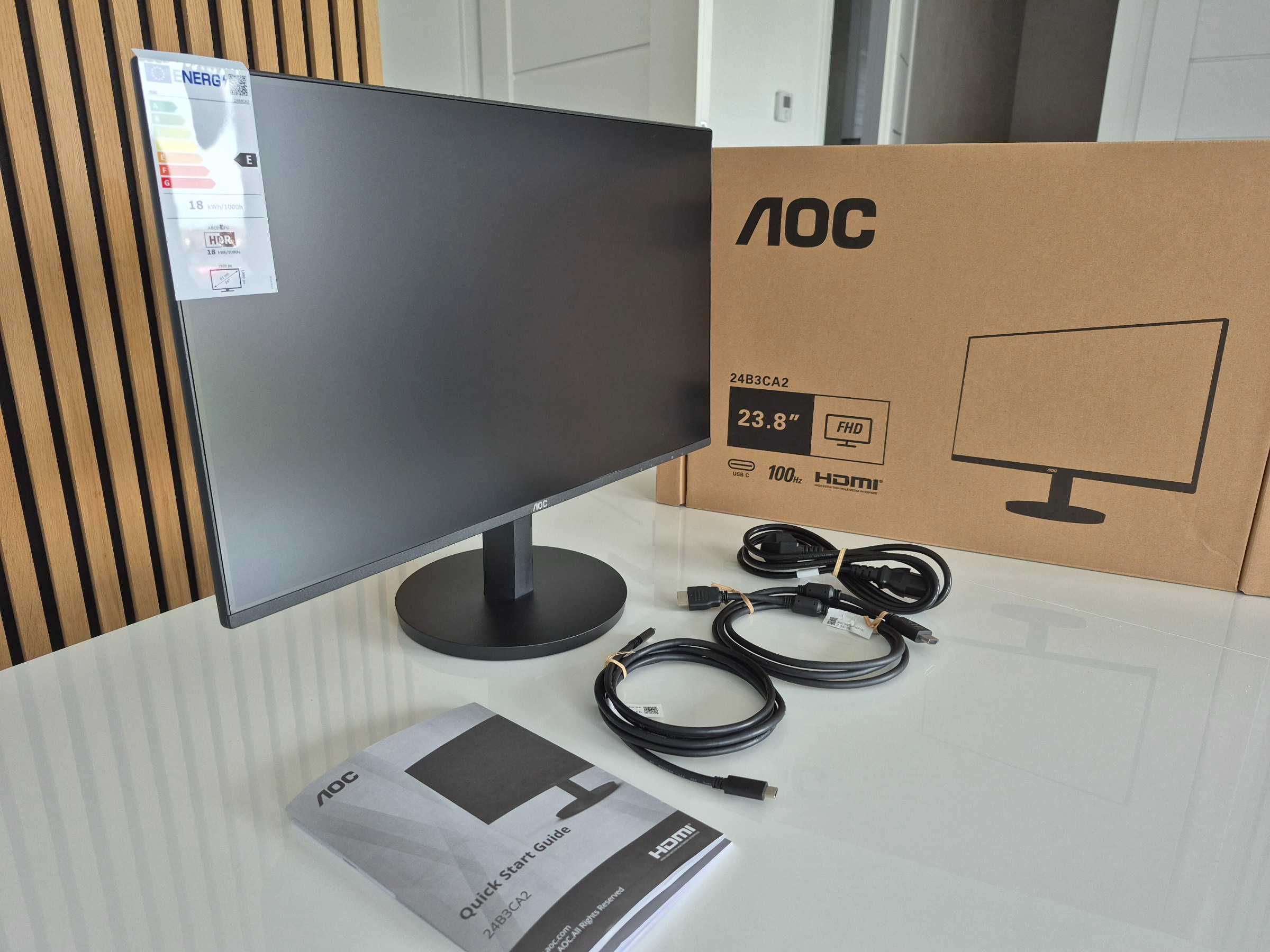 Sprzedam nowy monitor 24" AOC 24B3CA2 USB-C Dok Samsung Dex Głośniki