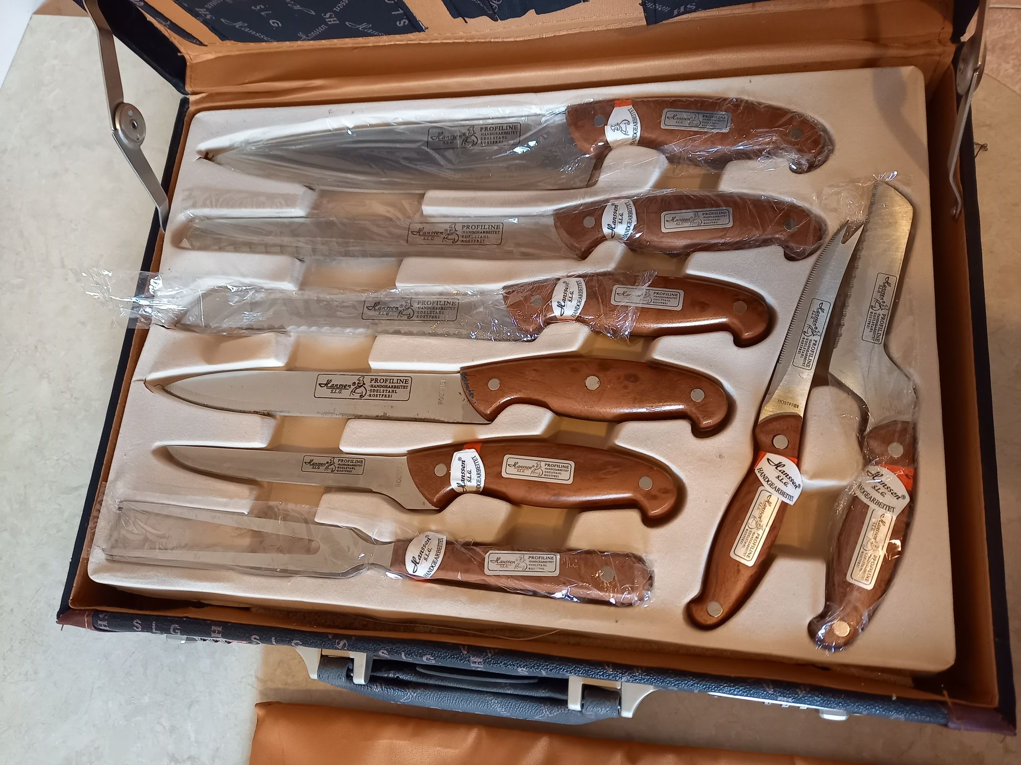 Hanssen noże w walizce zestaw noży w OKAZJA ! Certyfikat 20 lat