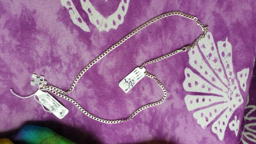 Nowy srebrny zestaw łańcuszek + puzelek zawieszka damska + pudełko