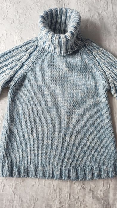Bardzo ciepły sweter golf gruby splot rozmiar S