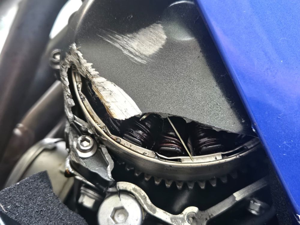 Yamaha yzf-r6 R6 rj11 Uszkodona Sprowadzony wydech mivv