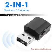 Receptor & Transmissor Áudio Bluetooth USB Jack 3.5mm p/ TV, PC, Carro