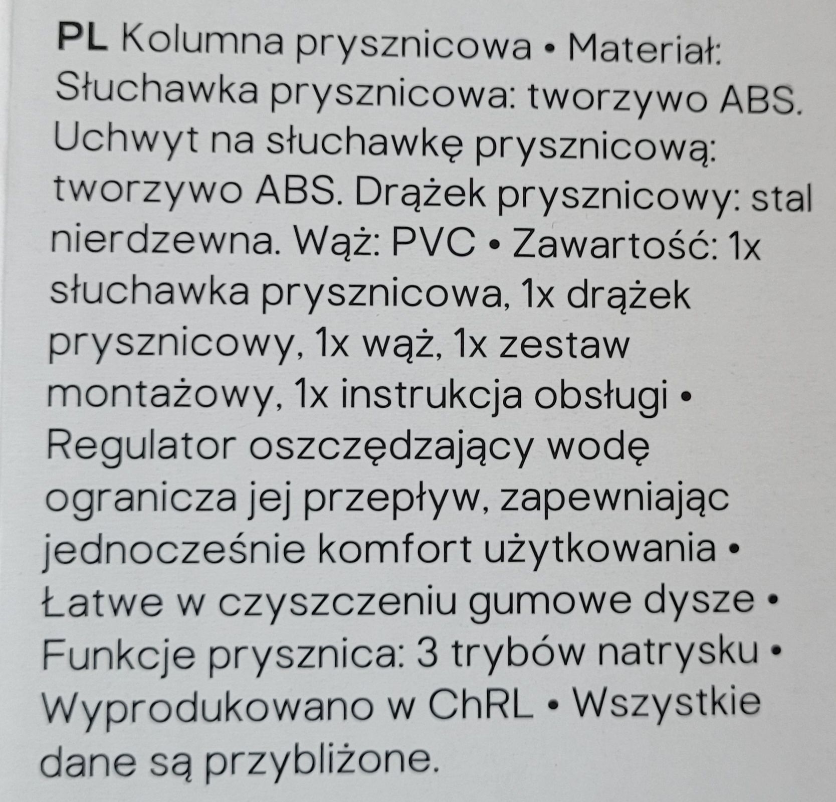 Kolumna prysznicowa