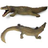 DUŻA figurka gumowa miękka KROKODYL Aligator zwierzę 43 cm