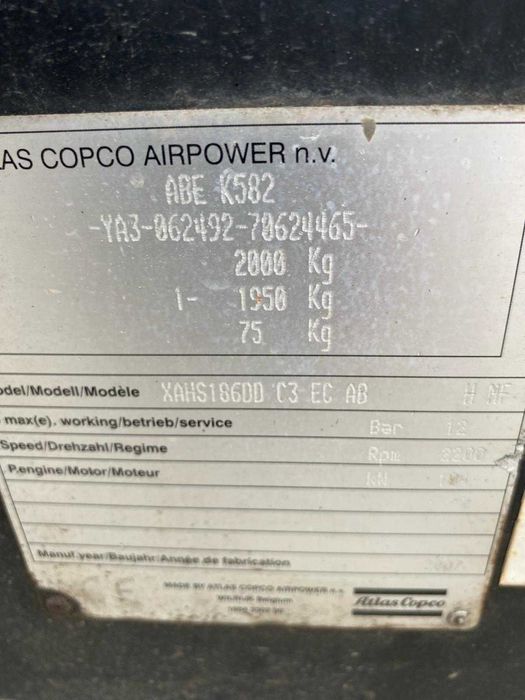 Sprężarka / kompresor ATLAS COPCO XAHS 186, 12 bar