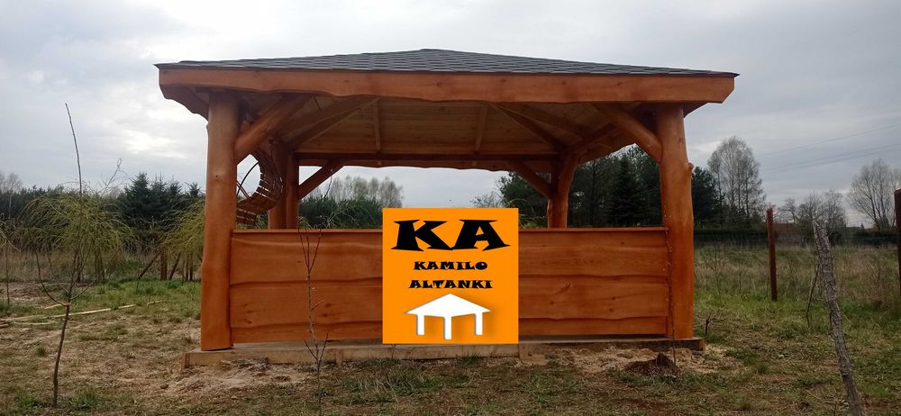 Altana ogrodowa na grubym balu