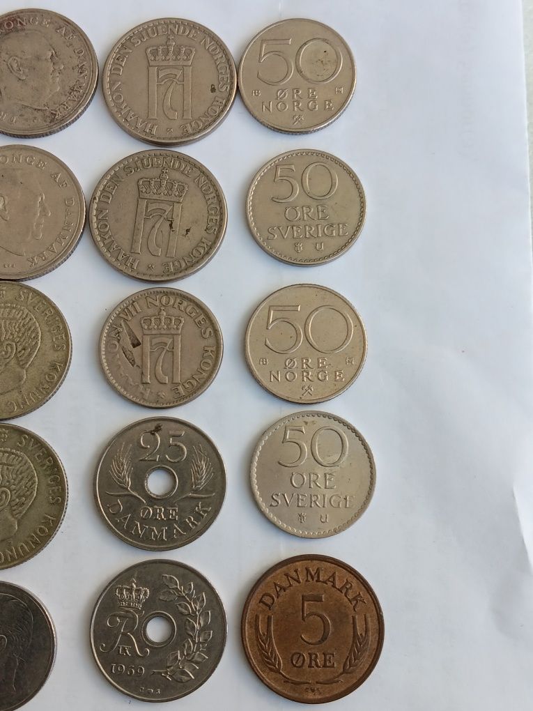 20 moedas da Dinamarca  diversas.