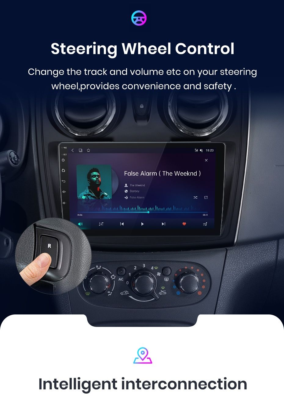 Rádio 9" Dacia Sandero e Logan 2012-19 android CARPLAY WIFI GPS Novo